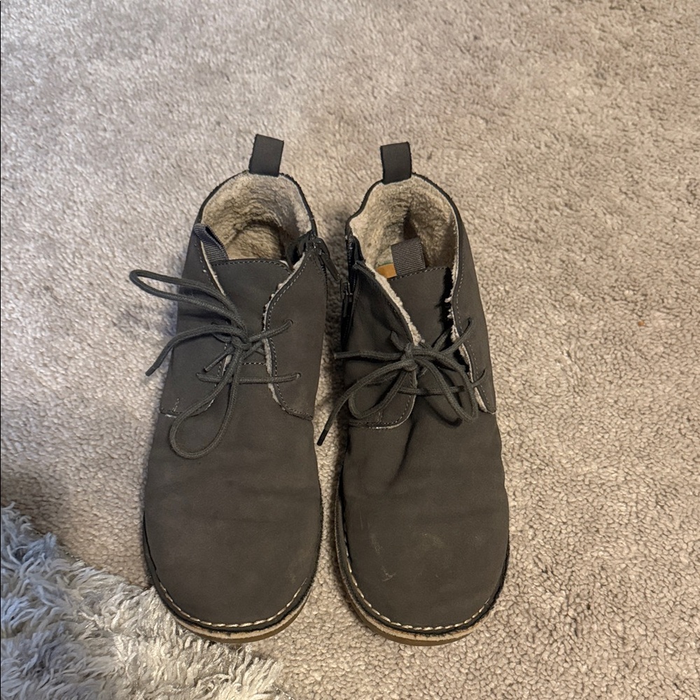 Boys Dark Gray Ankle Boots